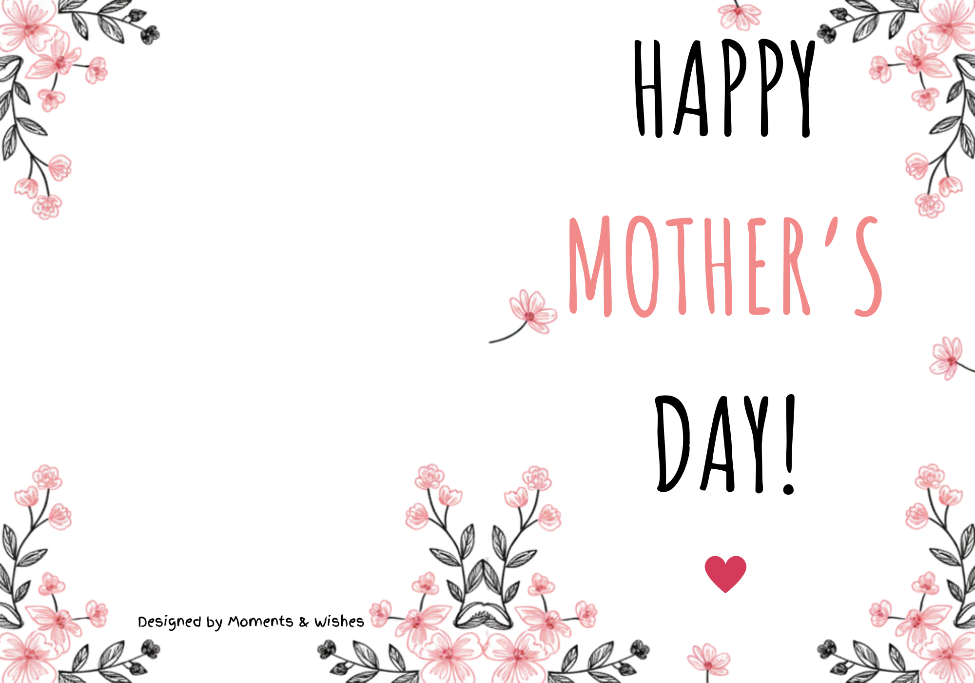 Printable Mother’s Day Card Bundle – 10 Unique Cards + Bonus Kids Coloring Page (Instant Download)